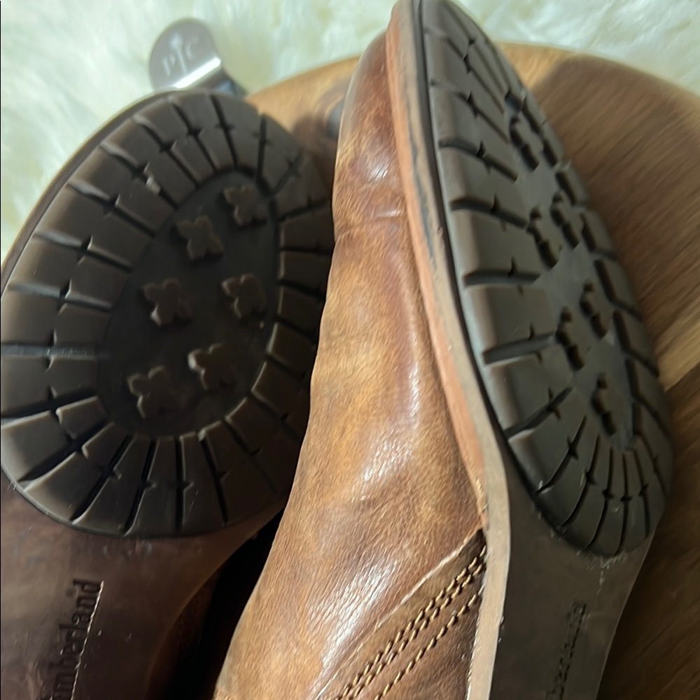 Timberland Leather Brown Sutherlin Bay Boots with Elastic Panels Size 8 - Picture 11 of 11